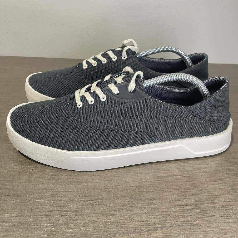 Olukai Mens Size 11 Shoes NEW Tradewind Lava Rock Black Canvas Sneaker Comfort